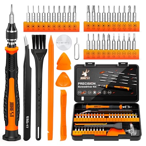 JOREST 40Pcs Feinmechaniker Schraubendreher Set, Mini Werkzeug Kit mit Torx T1 T2 T3 T4 T5, TR6 T7 T8 T9 T10 T15, Triwing Y00, Stern P2 P5, -1.0/2.0, usw, für Switch, PS4, Laptop, Xbox, Brillen, Uhren