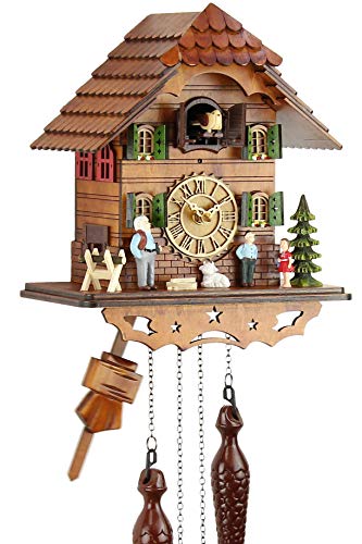 Eble Kuckucksuhr Kuckuckuhr Echtholz NEU batteriebetriebenes Quartzwerk Musik Kuckuckruf Heidi Haus 25cm- 60820000