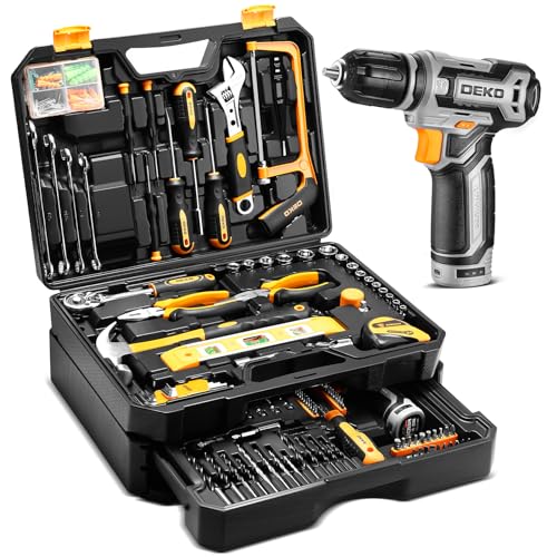 Werkzeugkoffer Gefüllt Mit Akkuschrauber: DEKO 238 Teile Werkzeug-Set Mit Schubladen-Design, 12V Akku-Bohrschrauber, Ratschenschlüssel Set Für Heimwerker, Haushalt, Auto, Möbelmontage