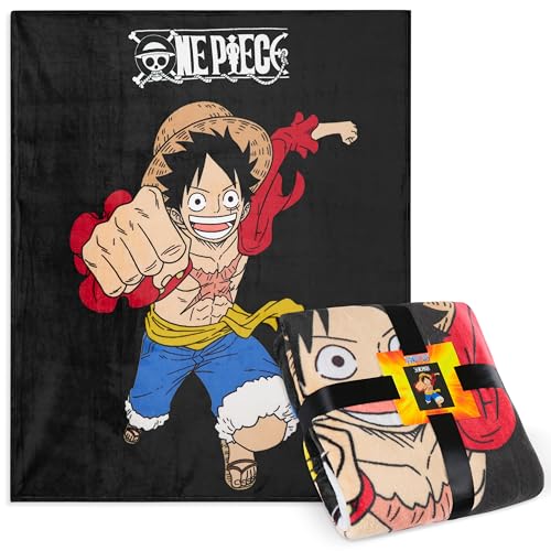 One Piece Decke Fleece Kuscheldecke Flauschig für Männer, Teenager Merch Anime Geschenke