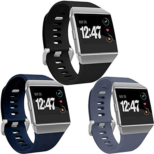Panda Bobo Kompatibel mit Fitbit Ionic Armband Ersatzband - Klassisches Silikon Armband mit Metallschnalle für Damen Herren, Verstellbares Sportarmband für Ionic Smartwatch, Large, Silikon, Ohne