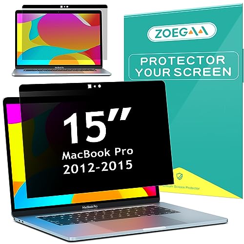 ZOEGAA Magnetische Blickschutzfolie für MacBook Pro 15 Zoll (2012-2015, Modell:A1278 A1286 A1398), Abnehmbare Sichtschutzfolie und Anti Blaulicht Blendschutz Sichtschutz Laptop Privacy Screen