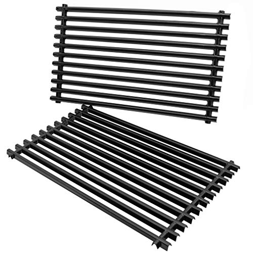onlyfire Emaille Grillrost, Grillroste für Spirit I & Spirit II 200 Series Gasgrills, Ersatzteile für Weber 7637 Spirit E-210, E-220, S-210, S-220, 44,2 x 25,7 cm, 2 Stück, Schwarz
