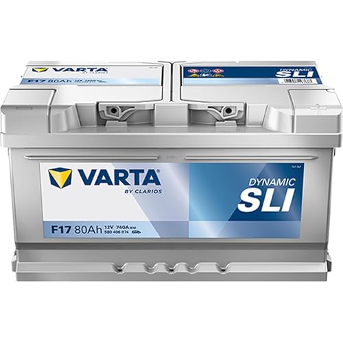 VARTA Automotive DYNAMIC SLI (F17) 12V 80Ah 740A - Nassbatterie KFZ mit Standardausstattung & ohne Start-Stopp System - Starterbatterie für einfachen Energiebedarf - Bleisäurebatterie wartungsfreie