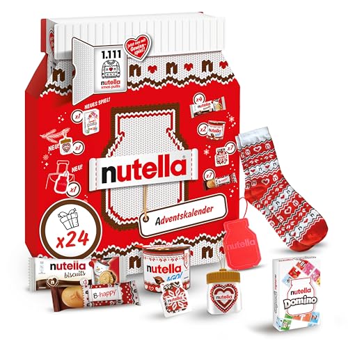 Nutella Adventskalender 2025 - 528g - eine Schokoladen-Adventskalender-Alternative mit 24 festlichen Leckereien und nutella Mini-Geschenken für Kinder und Erwachsene