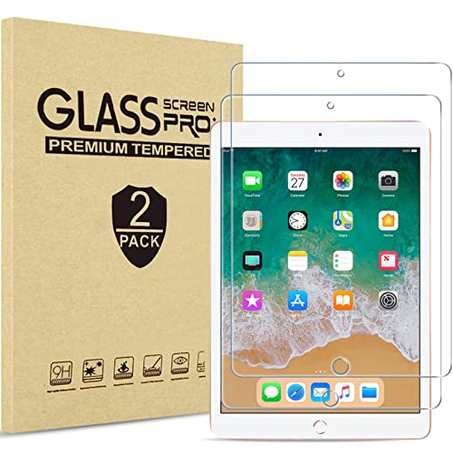 ProCase 2 Stück Schutzfolie für iPad 9,7 Zoll (6. / 5. Generation, 2018/2017) iPad Pro 9,7 / iPad Air 2 / iPad Air, 9H Gehärtetem Display Schutz Glas Screen Protector Folie -Klar