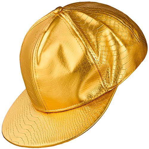 Balinco Cap Herren, Damen, Basecap mit Snapback, Baseballcap, Hip Hop Outfit, Karneval, Fasching, Festival, Motto Party (Gold)