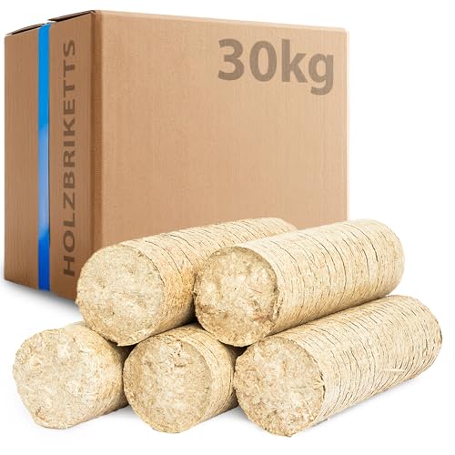 30kg Briketts aus Nadel Holz - Hoher Brennwert, CO2-neutral, hohe Heizleistung für Kamin & Ofen - Lange Brenndauer, Nadelholzbriketts ohne chemische Zusätze, gleichmäßige Wärme und Glut