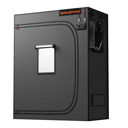Spider Farmer Growzelt 120x60x150cm für Indoor Lichtdicht und Wasserdicht Anbauzelt Grow Tent Growschrank für Homegrowing Pflanzenzucht Gewächshaus Zuchtzelt für SF2000, G4500, SE4500