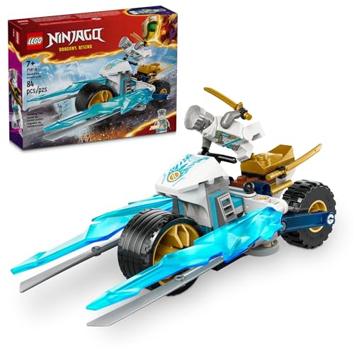 Lego NINJAGO 71816 Zanes EIS-Motorrad-Spielzeug mit 1 Minifigur inklusive, baubares Modellfahrzeug, Ninja-Geschenk für Kinder ab 7 Jahren