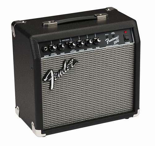Fender Frontman 20G Gitarrenverstärker, Ideal für Gitarrenstudium, Übungsräume und Live Sessions, Klare Höhen und kräftige Bässe für elektrische Gitarre, Schwarz