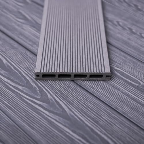 Mega Holz WPC Terrassendielen Komplett-Set Basaltgrau, 33m² Dielen