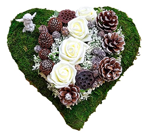 Der kleine Dekoladen Deko & Geschenke by Sabine Faust Lünen Grabschmuck Moosherz Grabgesteck Allerheiligen Trauergesteck künstlich Grabgestecke wetterbeständige Grabdeko Totensonntag Urnengrab