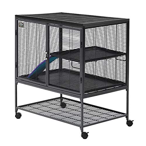 MidWest Homes for Pets Deluxe Critter Nation Modell 161 Kleintierkäfig, Einzeleinheit, montierter Käfig ca. 91 x 61 x 62 cm (L x B x H), Quarzgrau