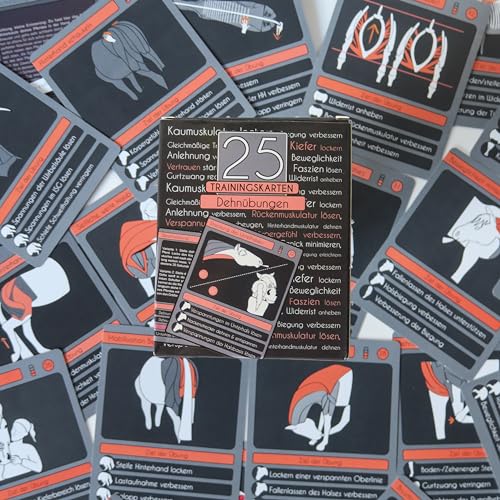 25 Trainingskarten Massage- und Dehnübungen für Pferd (Dehnübungen)