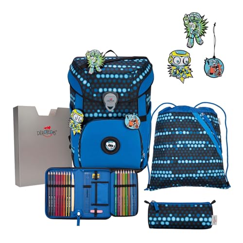 DerDieDas ErgoFlex Easy Exklusiv Superflash Schulranzenset 5-teilig Blue Robot