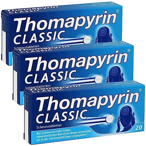 Thomapyrin CLASSIC Schmerztabletten 3x20 Stück inclusive einer Handcreme von vitenda - bei leichten bis mäßig starken Kopfschmerzen…