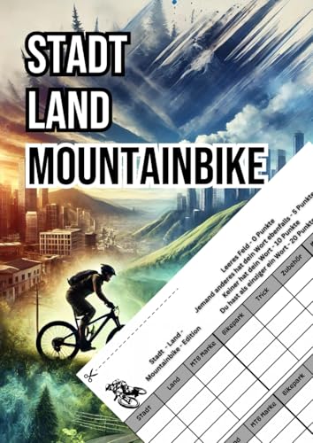 Stadt Land Mountainbike: Geschenk für MTB-Liebhaber - Der perfekte Spieleblock mit 50 Seiten (A4)