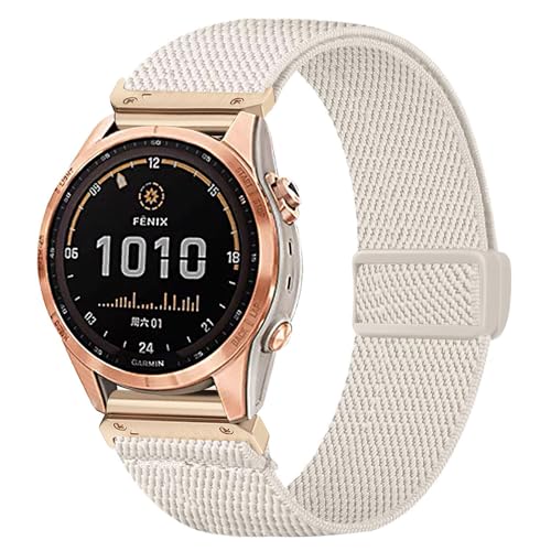 CUNUJIX Elastisch Nylon Armband Ersatz für Garmin Fenix 7S/ Fenix 6S/Fenix 5S/epix Pro 42mm, 20mm Quickfit Dehnbare Magnetverschluss Ersatzband für Fenix 7S Solar/Fenix 6S Pro/Fenix 5S Plus
