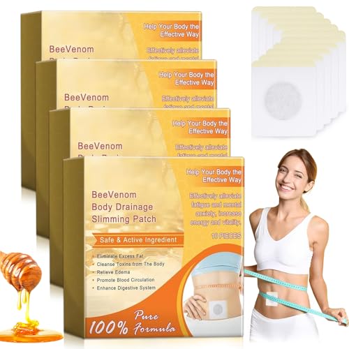 40 Stück Abnehmen Schnell Fettverbrenner, Abnehmen Patch Abnehmen Pflaster, Bee Venom Lymphdrainage Patches, Bienengift Lymphdrainage Schlankheitspflaster, Bienengift Pflaster zum Abnehmen für Frauen