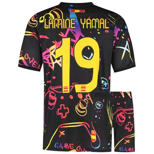 Lamine Yamal Trikot für Kinder und Erwachsene - Spanien Fußball Trikot Set - Gaming - Jungen - Sportsachen - Geschenk - Sport t Shirt - Sportbekleidung - Größe M