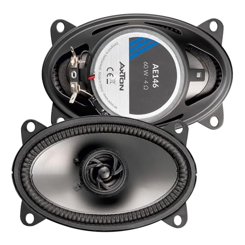 AXTON AE146 – Ovales 4 x 6“ / 10 x 15 cm 2-Wege Koaxial System, Auto Oval Lautsprecher für Front oder Heck, Soundsystem mit 100 Watt, geeignet auch für Wohnmobile, 1 Paar
