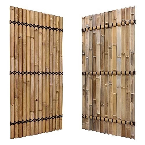 DE-COmmerce Sichtschutz aus Bambus Zaun Gartensichtschutz Zaunelement XXL SLIM Nature (BxH) 90 cm x 180 cm