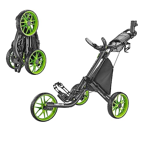 Caddytek Caddylite EZ V8 – EZ-Fold Golftrolley mit 3 Rädern, zum Schieben, zusammenklappbar, CaddyLite EZ Version 8 Lime, Lime, Einheitsgröße