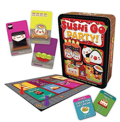 Asmodée Gamewright, Sushi Go Party Game, Card Game, Ages 8+, 2-8 Players, 20 Minutes Playing Time