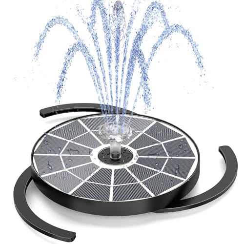 AISITIN Solarbrunnen für Draussen, Solar Springbrunnen für Außen 3,7W mit 4 Sprüh Effekten,Solar Teichpumpe Solar Schwimmender Fontäne Pumpe für Garten,Vogel-Bad,Teich,DIY Wasserspiel