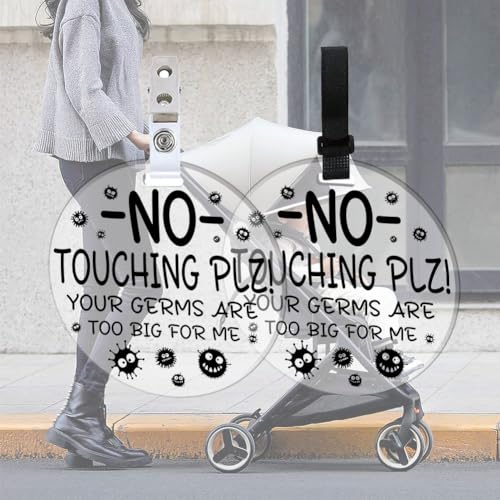 FREEBLOSS 2 Packung „Bitte Nicht Berühren Oder Küssen“ Babyschild Kinderwagenschild „Kein Berühren“ Babyschild Für Autositz Kinderwagenanhänger Mit Hängegurten Und Clips Kinderwagenanhänger