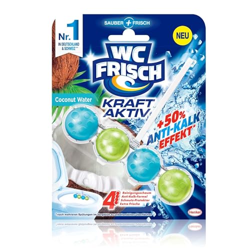 WC FRISCH Kraft Aktiv Blauspüler Chlor, WC-Reiniger und Farbspüler für hygienische Sauberkeit, mit 50 Prozent mehr Glanz ,1er Pack, 50 g