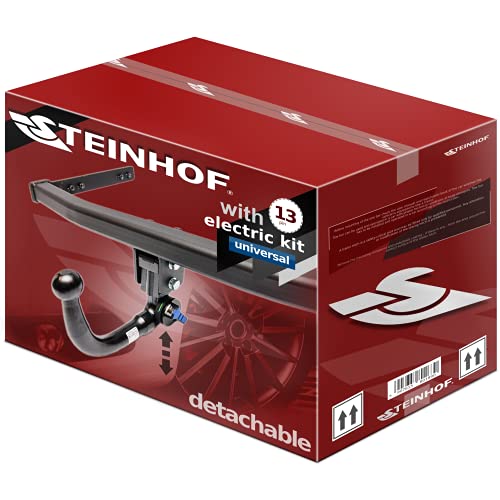 STEINHOF NEU Anhängerkupplung AHK abnehmbar-vertikal kompatibel mit Audi A4 Avant B8 Kombi 04.2008-2015 mit 13-polig Universal-Elektrosatz