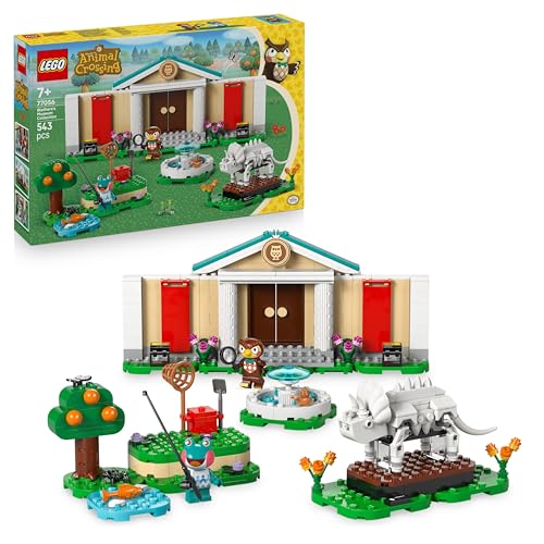 LEGO Animal Crossing - Eugens Museumssammlung - Interaktives Spielset mit Eugen & Liliane Minifiguren, Dinosaurierfossilien & Zubehör - Gamer Geschenk für Mädchen & Jungen ab 7 Jahren - 77056