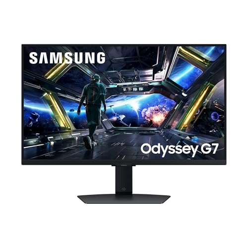 Samsung Odyssey G70D 4K Gaming Monitor, 27 Zoll, Bildschirm mit IPS-Panel, 4K-Auflösung, 3840 x 2160 Pixel, AMD FreeSync Premium, HDR10+, Reaktionszeit 1 ms, Bildwiederholrate 144 Hz, LS27DG702EUXEN