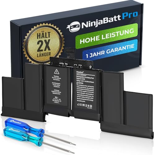 NinjaBatt A1582 A1493 Akku für Apple MacBook Pro Retina 13” A1502 [Frühzeitig 2015 Mitte 2014 Spät 2013]- Hohe Kapazität [75Wh/11,42V]