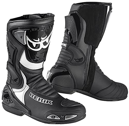 Berik Losail Motorradstiefel, schwarz/weiß, 44