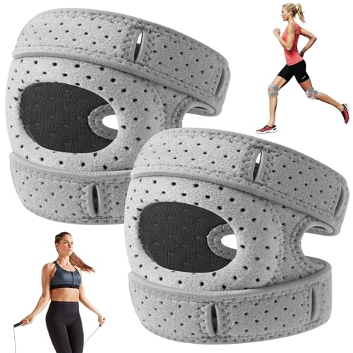 PGonline 2 Stück Kniebandage Männer Damen, Wellness Kniebandage, Pain Relief Knee Braces, Verstellbare Patella Kniestütze, Knieschoner Für Läuferknie, Arthritis, Springerknie, Sportler, Tanzen