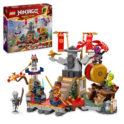 LEGO NINJAGO Turnier-Arena Abenteuer-Spielzeug für Kinder, Ninja-Spielset mit 6 Minifiguren, sammelbares Bauset, Geburtstagsgeschenk für Jungen und Mädchen ab 7 Jahren 71818