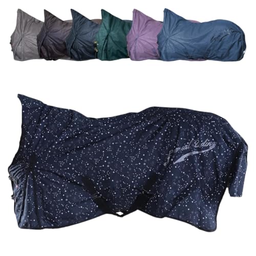 RL24 - Outdoordecke 600D IRHSuper-Dry Stardust von Imperial Riding – als Regendecke, Übergangsdecke & Winterdecke – wasserdichte Weidedecke mit Füllung – Pferdedecke in Black – 145cm (50g)