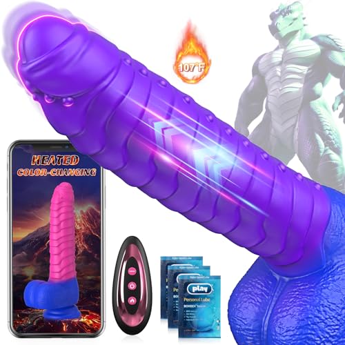 Dildo Monster Vibration für Frauen Stoßfunktion - Fantasy Dildos Prostata Stimulation Diloschwanz Anal Vibrator Heizung App Vibratorensets Sex Spielzeug für Die Männer Frau Extrem Analvibratoren