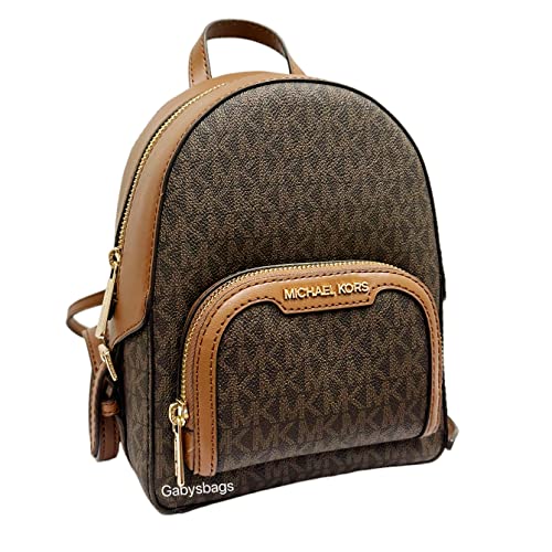 Michael Kors Jaycee XS Mini Convertible Backpack MK Signature Crossbody, Braun, Mini, Umwandelbarer Rucksack, Einheitsgröße