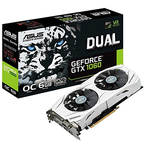 ASUS Dual-GTX1060-O6G Gaming Nvidia GeForce Grafikkarte (PCIe 3.0, 6GB GDDR5 Speicher, HDMI, DVI, Displayport), FBA_DUAL-GTX1060-O6G, schwarz