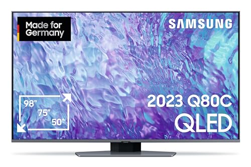 Samsung QLED 4K Q80C 50 Zoll Fernseher (GQ50Q80CATXZG, Deutsches Modell), Smart-TV, Direct Full Array, Neural Quantum Prozessor 4K, Real Depth Enhancer [2023]