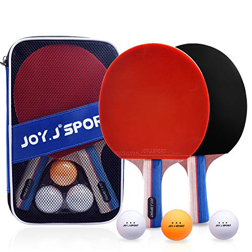 Tischtennisschläger, Pingpong-Schläger Set mit 2 Schläger und 3 Bällen, Tischtennis-Schläger für Anfänger und Fortgeschrittener Spieler