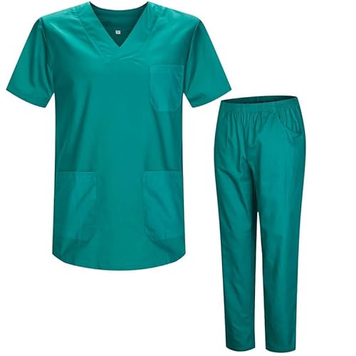 MISEMIYA Unisex Uniforms Scrub Bz-817-8312 Arbeitsbekleidung-Set, Grün 21, XS