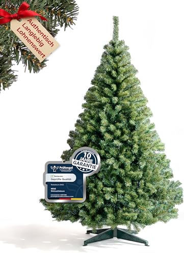 150 cm Künstlicher Weihnachtsbaum aus 100% PVC – Dicht & Formstabil mit 600 Zweigen (Ø 90 cm), Schnellaufbau-System, Schwer Entflammbar