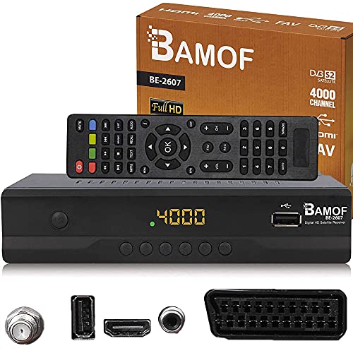 hd-line Bamof BE-2607 Digital Satelliten Sat Receiver - (HDTV, DVB-S/S2, HDMI, SCART, 2X USB 2.0, Full HD 1080p) [Vorprogrammiert für Astra Hotbird Türksat] [Energieklasse A+++]