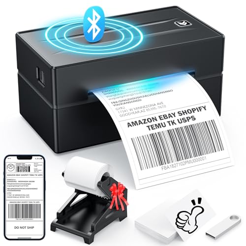 Etikettendrucker Wi-Fi Labeldrucker WLAN 4x6 Versandetiketten Drucker Thermodrucker Etiketten Thermal Printer für Windows, Mac, Android und iPhone, verwendet für Amazon, eBay, Shopify, Temu, TK