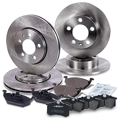 ATEC Germany Bremsenset inkl. Bremsscheiben Vorne Ø 256 mm Belüftet + Hinten Ø 256 mm Voll + Bremsbeläge Vorne & Hinten
